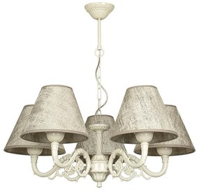 Полилей МОНРО, крем, абажури Сарай Бронз, 5xE27