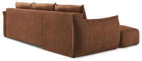 Теракотен сгъваем ъглов диван (ляв ъгъл) Leila – Makamii