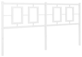 374325 vidaXL Метална табла за глава, бяла, 160 см