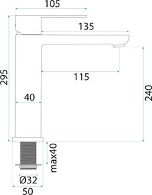 Смесител за баня Rea Logan Brush Nickel