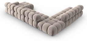 Светлокафяв кадифен модулен ъглов диван (ляв ъгъл/U форма) Bellis – Micadoni