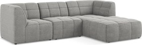 Сив ъглов диван от прежда с примки от букле (десен ъгъл) Aloha – Makamii