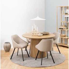 Кръгла маса за хранене с дъбов плот ø 120 cm Yale - Actona