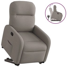 3302979 vidaXL Изправящ реклайнер стол, таупе, текстил