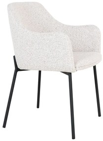 Бял тапициран трапезен стол с подлакътници Melilla – House Nordic