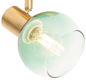 Прожектор в стил Арт Деко златен със зелено стъкло - Vidro