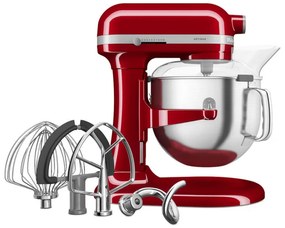 Планетарен миксер KitchenAid Artisan 5KSM70SHXEER, 375 W, 6.6 л, 10 скорости, Повдигане на купата, Червен