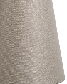 Ленен абажур за щипка Taupe кръгъл ъглов 12/8/11