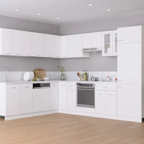 3067666 vidaXL Комплект кухненски шкафове, 14 части, "Lyon", бяло инженерно дърво