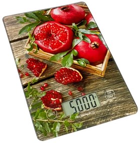 Кухненска везна Oliver Voltz OV51651KD Pomegrenate, 5 кг, ТАРА, Стъклена, Нар, Многоцветен