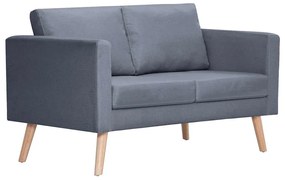 242220 vidaXL Двуместен диван, плат, тъмносив