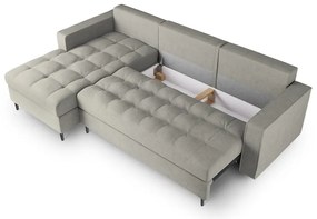 Светлосив ъглов разтегателен диван , ляв ъгъл Santo - Milo Casa