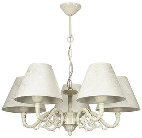 Полилей МОНРО, крем, абажури Сарай Крем, 5xE27