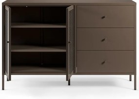 Сива метална витрина 140x90x40 cm Layna – Marckeric