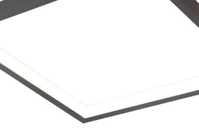 Таванна лампа черна с LED 3-степенна димируема 5-светлина - Lejo