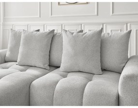 Светлосив шенилов сгъваем/с място за съхранение ъглов диван (ляв ъгъл) Roxelane – Bobochic Paris