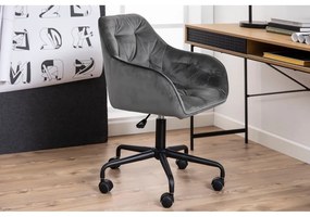 Сив офис стол с кадифена повърхност Brooke - Actona