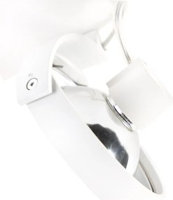 Дизайнерски таванен прожектор бял, въртящ се и накланящ се - Go