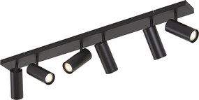 Модерна таванна лампа черна 102 см 6 лампи регулируема - Renna