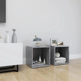805511 vidaXL ТВ шкафове, 2 бр, бетонно сиви, 37x35x37 см, инженерно дърво
