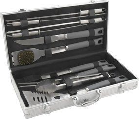 Комплект от 11 инструмента за печене на скара в алуминиев калъф Grey Line - Cattara