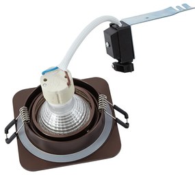 Комплект от 6 заоблени вградени спота тъмен бронз GU10 50mm IP44 - Alberto