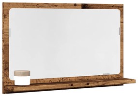856197 vidaXL Шкаф за баня с огледало старо дърво 60x11x37 см инженерно дърво