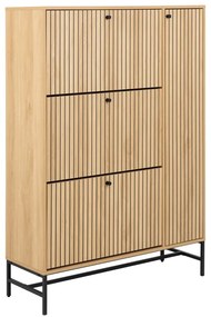 Накланяща се стойка за обувки от дъбов декор в естествен цвят 99x140x35 cm Albany – Actona