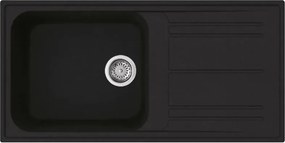 Кухненска мивка Smeg LZ150A2, 100 см, Материал против надраскване, Лесен за почистване, Черен
