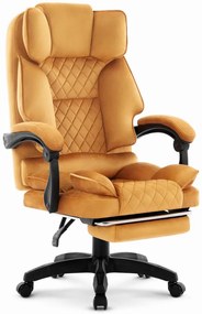 Ергономичен офис стол HC-1031 с поставка за крака - горчица жълто