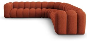 Шенилов модулен ъглов диван в тухлен цвят Lupine – Micadoni