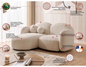 Светлокафяв ъглов диван от прежда с примки от букле (ляв ъгъл) Orbit – Ropez