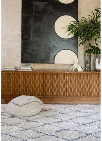 Бяла вълнена табуретка Berber Soul – Lorena Canals