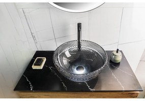 Черна стъклена кръгла мивка ø 39,5 cm Marac – Sapho