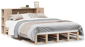3323881 vidaXL Легло с етажерка за книги, без матрак, 160x200 см, дърво масив