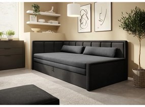 Тъмносив шенилов сгъваем/с място за съхранение диван 214 cm Fulgeo – ELTAP