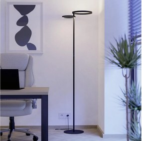 Eglo 901974 - димируема LED подова лампа CASTELPOTO LED/16W/230V + LED/12W черна