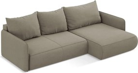 Бежов разтегателен ъглов диван с място за съхранение (десен ъгъл) Nanea – Makamii