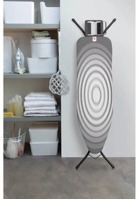 Маса за гладене Brabantia B 1003339, 124x38 см, 7 позиции за регулиране, Поставка за ютия, Тъмносив/Бял