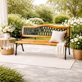 Издръжлива градинска пейка с облегалка 125 x 52 x 77 cm