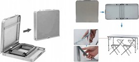 Къмпинг маса с 4 стола с дървен мотив