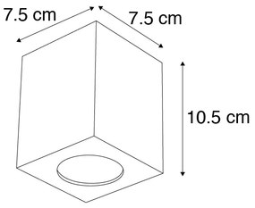 Дизайнерски повърхностно монтиран прожектор бял GU10 50mm - Quba 2