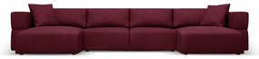 Ъглов U-образен диван в цвят бордо Esther – Milo Casa