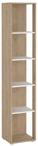 Етажерка за книги в дъбов декор в бял и естествен цвят 41x205 cm Sign - Tvilum