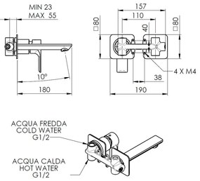 Вградена батерия за мивка в лъскаво-сребрист цвят (1 изход) Pax – Sapho
