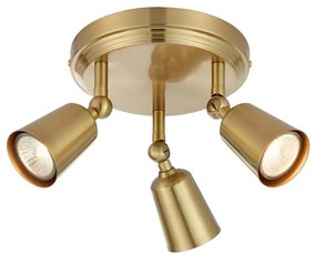 Markslöjd 108980 - Точково осветително тяло TINY 3xGU10/7W/230V, месинг