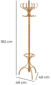 Стойка за връхни дрехи от масивна топола в естествен цвят Thonet – Casa Selección
