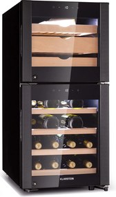 Klarstein El Dorado 89, охладител за вино и сирена, 2 зони, сензорен дисплей, 89 литра, LED