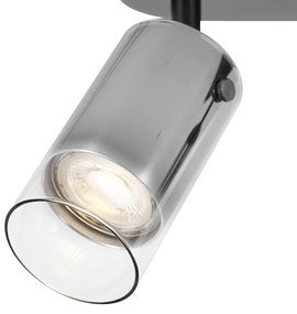 Модерен таванен прожектор Gunmetal 2-лампи Въртящ се и регулируем - Drain