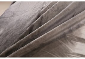 Сиво микроплюшено спално бельо за единично легло 140x200 cm - My House